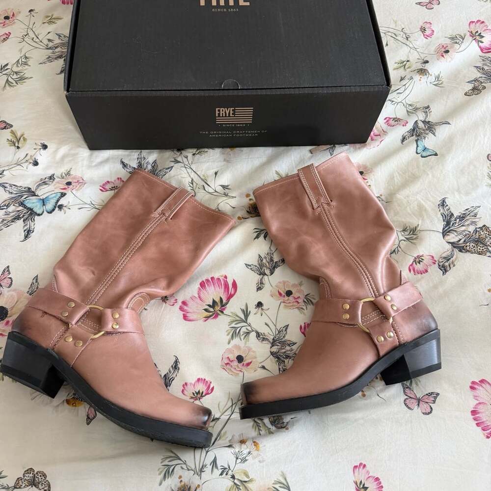 Frye Kate Harness Boot Size 8.5 M Woodrose Leather